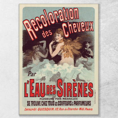 Acqua Della Sirena Jules Chéret jch31 quadro stampato su tela