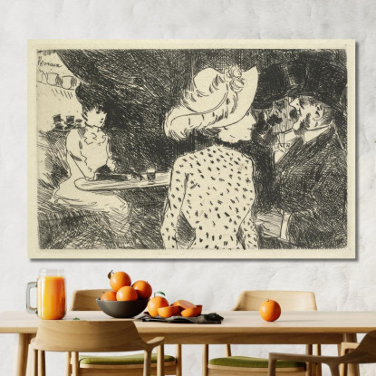 Scena Al Caffè Jean-Louis Forain jfr12 quadro stampato su tela