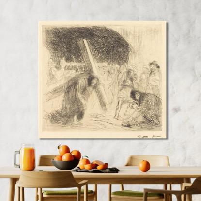 Cristo Che Porta La Croce Settima Lastra Jean-Louis Forain jfr15 quadro stampato su tela