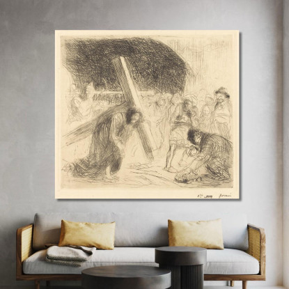 Cristo Che Porta La Croce Settima Lastra Jean-Louis Forain jfr15 quadro stampato su tela