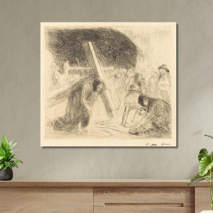 Cristo Che Porta La Croce Settima Lastra Jean-Louis Forain jfr15 quadro stampato su tela