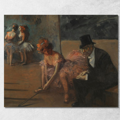 Ballerina E Ammiratore Dietro La Scena Jean-Louis Forain jfr21 quadro stampato su tela
