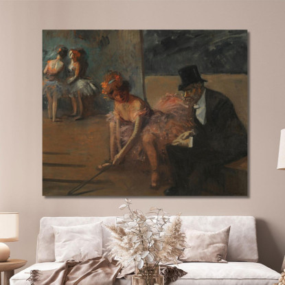 Ballerina E Ammiratore Dietro La Scena Jean-Louis Forain jfr21 quadro stampato su tela