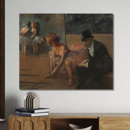 Ballerina E Ammiratore Dietro La Scena Jean-Louis Forain jfr21 quadro stampato su tela