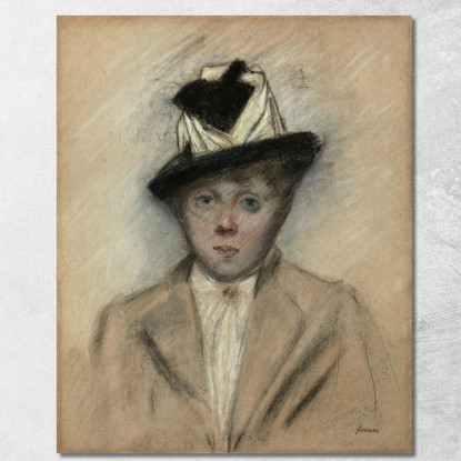 Donna Con Cappello Jean-Louis Forain jfr26 quadro stampato su tela