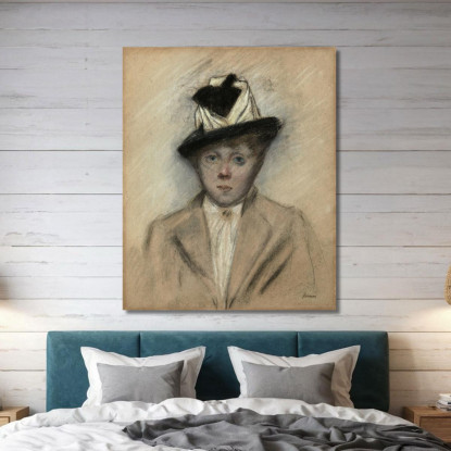 Donna Con Cappello Jean-Louis Forain jfr26 quadro stampato su tela