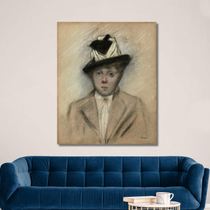 Donna Con Cappello Jean-Louis Forain jfr26 quadro stampato su tela