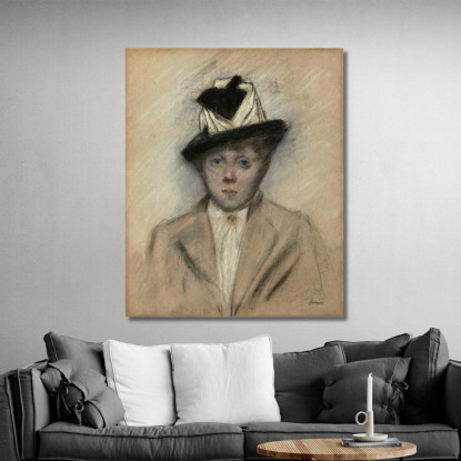 Donna Con Cappello Jean-Louis Forain jfr26 quadro stampato su tela