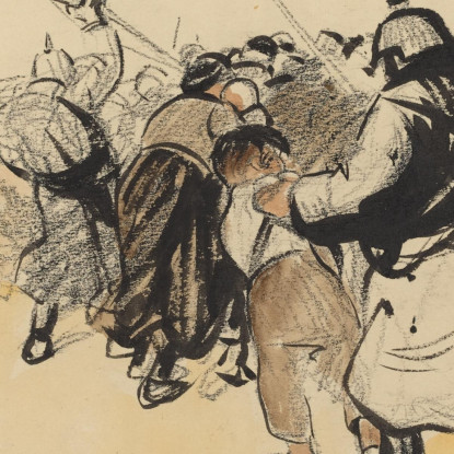 Incursione Tedesca In Un Villaggio Jean-Louis Forain jfr27 quadro stampato su tela