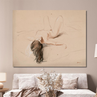 Nuda A Letto Jean-Louis Forain jfr38 quadro stampato su tela