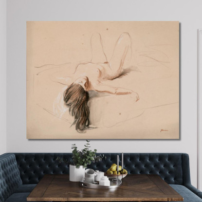 Nuda A Letto Jean-Louis Forain jfr38 quadro stampato su tela