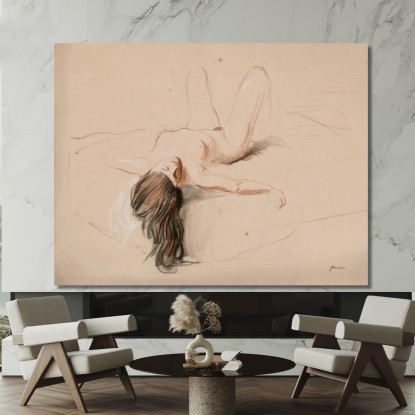 Nuda A Letto Jean-Louis Forain jfr38 quadro stampato su tela