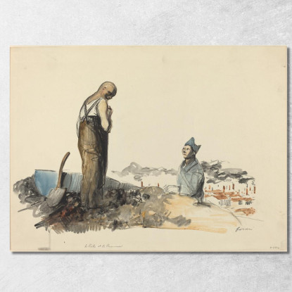 Poilu E Prigioniero Jean-Louis Forain jfr39 quadro stampato su tela