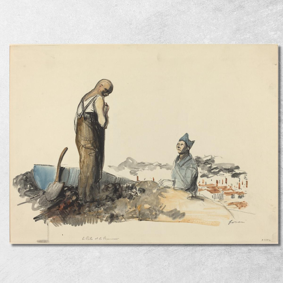 Poilu E Prigioniero Jean-Louis Forain jfr39 quadro stampato su tela