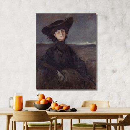 Ritratto Della Contessa Anna De Noailles Nata Brancovan (1876-1933) Poetessa Jean-Louis Forain jfr40 quadro stampato su tela