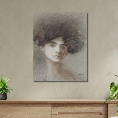 Ritratto Di Madame Henri De Régnier Nata Marie De Heredia Jean-Louis Forain jfr41 quadro stampato su tela