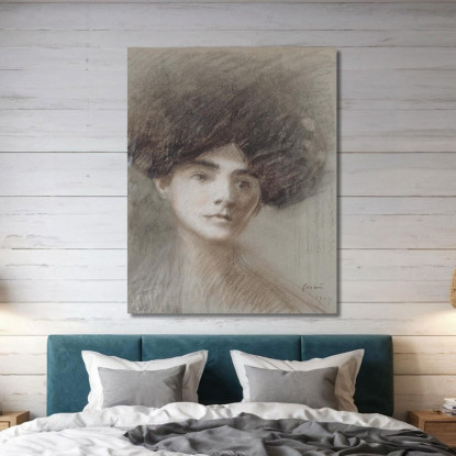 Ritratto Di Madame Henri De Régnier Nata Marie De Heredia Jean-Louis Forain jfr41 quadro stampato su tela