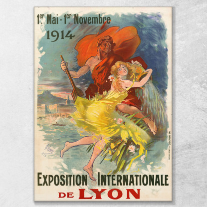 Esposizione Internazionale Di Lione Jules Chéret jch35 quadro stampato su tela