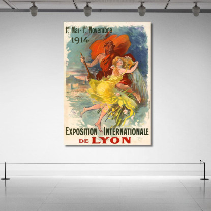 Esposizione Internazionale Di Lione Jules Chéret jch35 quadro stampato su tela