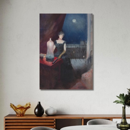 Donna In Piedi Con Ventaglio Jean-Louis Forain jfr46 quadro stampato su tela