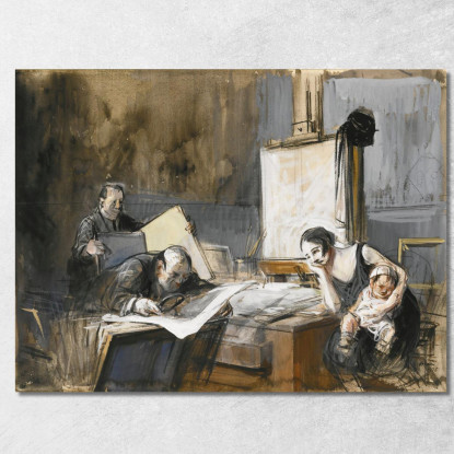 Il Mercante Di Stampe Jean-Louis Forain jfr54 quadro stampato su tela