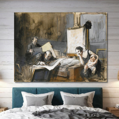 Il Mercante Di Stampe Jean-Louis Forain jfr54 quadro stampato su tela