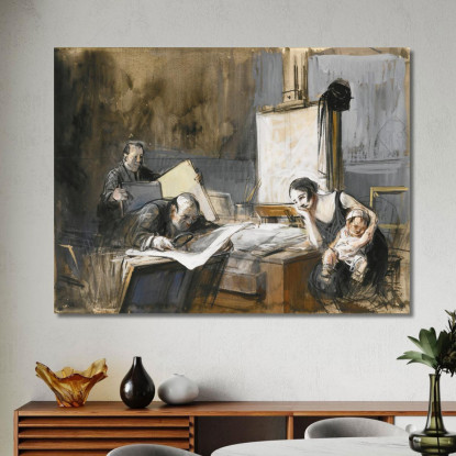 Il Mercante Di Stampe Jean-Louis Forain jfr54 quadro stampato su tela