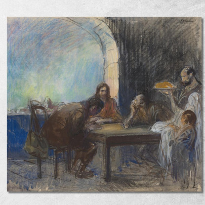 La Cena A Emmaus Jean-Louis Forain jfr58 quadro stampato su tela