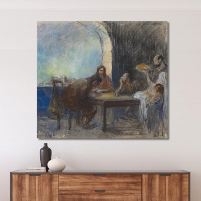 La Cena A Emmaus Jean-Louis Forain jfr58 quadro stampato su tela