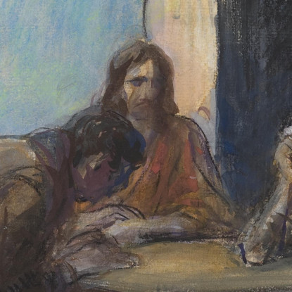 La Cena A Emmaus Jean-Louis Forain jfr58 quadro stampato su tela