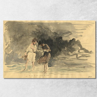 C'È Grano Nel Mare! Jean-Louis Forain jfr59 quadro stampato su tela