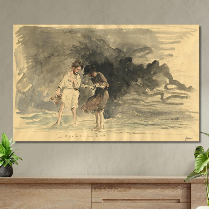 C'È Grano Nel Mare! Jean-Louis Forain jfr59 quadro stampato su tela