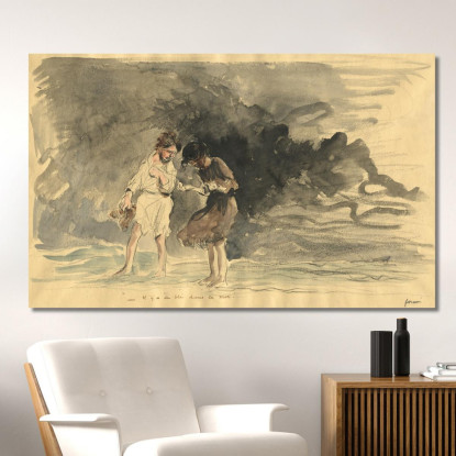 C'È Grano Nel Mare! Jean-Louis Forain jfr59 quadro stampato su tela