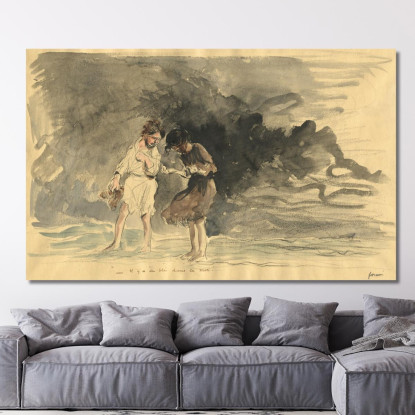 C'È Grano Nel Mare! Jean-Louis Forain jfr59 quadro stampato su tela