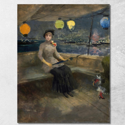 Donna Su Uno Yacht Jean-Louis Forain jfr64 quadro stampato su tela