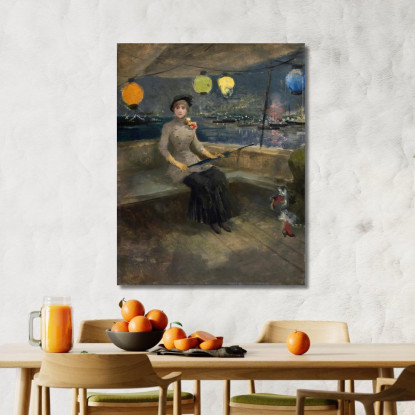 Donna Su Uno Yacht Jean-Louis Forain jfr64 quadro stampato su tela