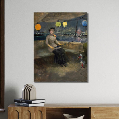 Donna Su Uno Yacht Jean-Louis Forain jfr64 quadro stampato su tela