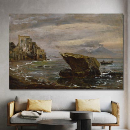 Spiaggia Vicino A Posillipo Johan Christian Dahl jcd3 quadro stampato su tela