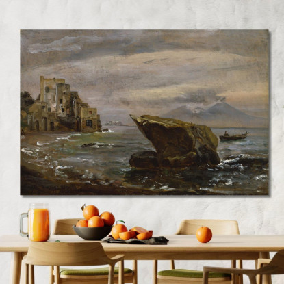 Spiaggia Vicino A Posillipo Johan Christian Dahl jcd3 quadro stampato su tela
