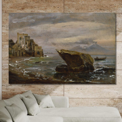 Spiaggia Vicino A Posillipo Johan Christian Dahl jcd3 quadro stampato su tela