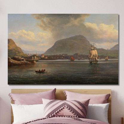 Bergen Vista Dall'Insenatura Settentrionale Johan Christian Dahl jcd4 quadro stampato su tela