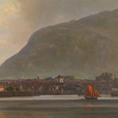 Bergen Vista Dall'Insenatura Settentrionale Johan Christian Dahl jcd4 quadro stampato su tela