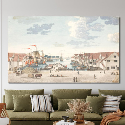 Brygge A Bergen Johan Christian Dahl jcd5 quadro stampato su tela