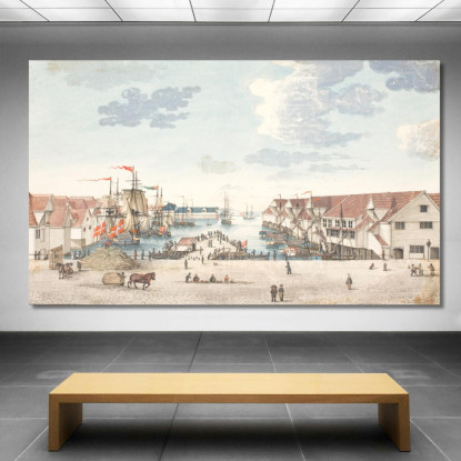 Brygge A Bergen Johan Christian Dahl jcd5 quadro stampato su tela