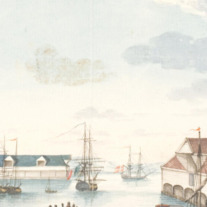 Brygge A Bergen Johan Christian Dahl jcd5 quadro stampato su tela