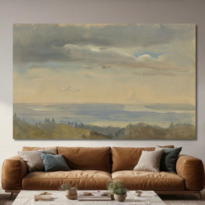 Studio Di Nuvole Con Paesaggio Fluviale Johan Christian Dahl jcd7 quadro stampato su tela