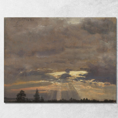 Studio Di Nuvole Con Raggi Di Sole Johan Christian Dahl jcd8 quadro stampato su tela
