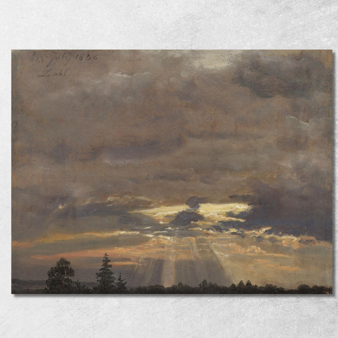 Studio Di Nuvole Con Raggi Di Sole Johan Christian Dahl jcd8 quadro stampato su tela