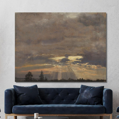Studio Di Nuvole Con Raggi Di Sole Johan Christian Dahl jcd8 quadro stampato su tela