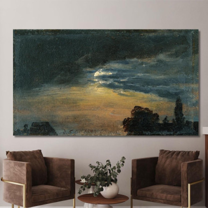 Nuvole Al Chiaro Di Luna 2 Johan Christian Dahl jcd9 quadro stampato su tela